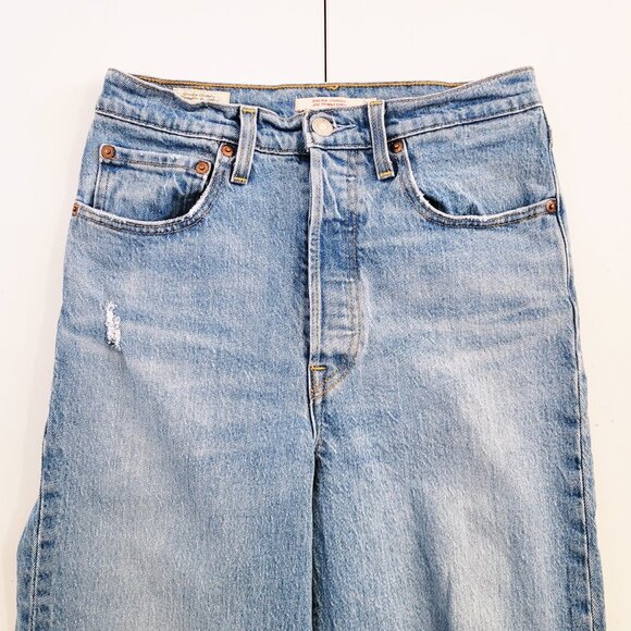 Levi's Women's Ribcage Straight Light Wash Ankle Jeans - Size 27 - Picture 6 of 14